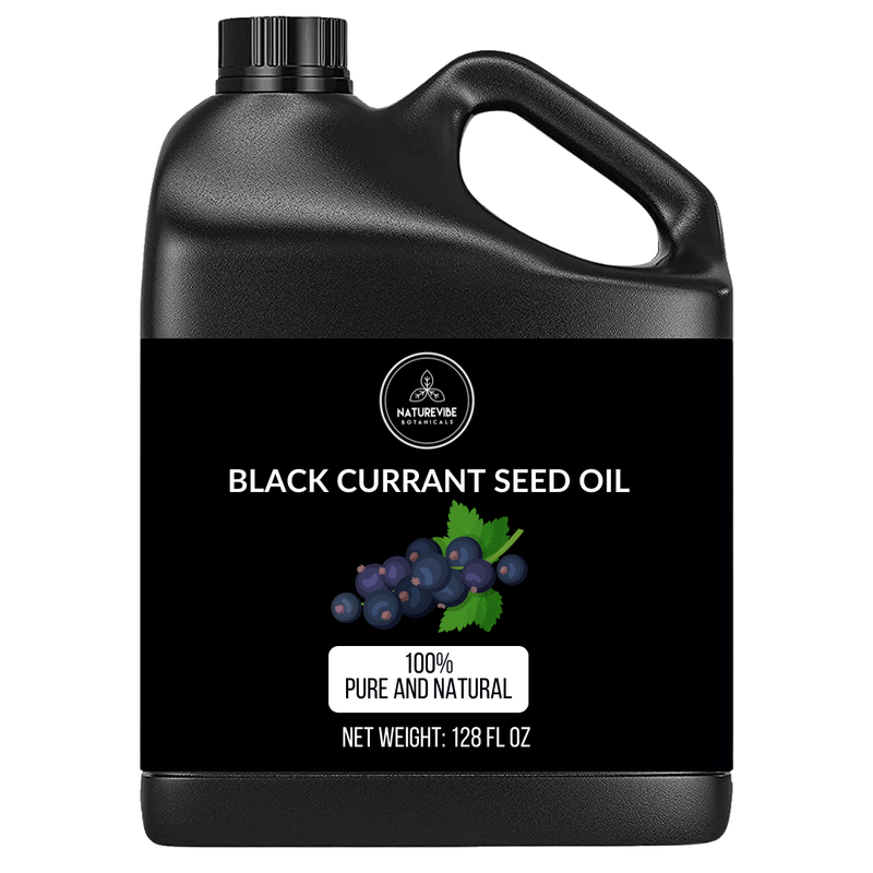 Black Currant Seed Oil 100% Pure & Natural by Naturevibe Botanicals | Cold Pressed | Light Weight Formula | Great for Skincare and Haircare | Used as Body Massage Oil | With Gamma-linolenic Acid (GLA)