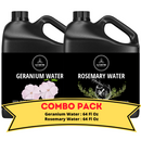 Geranium Water & Rosemary Water - Bundle of 64 Ounces Each Liquid Toner | Hydrating Mist for Face and Hair | Soothes