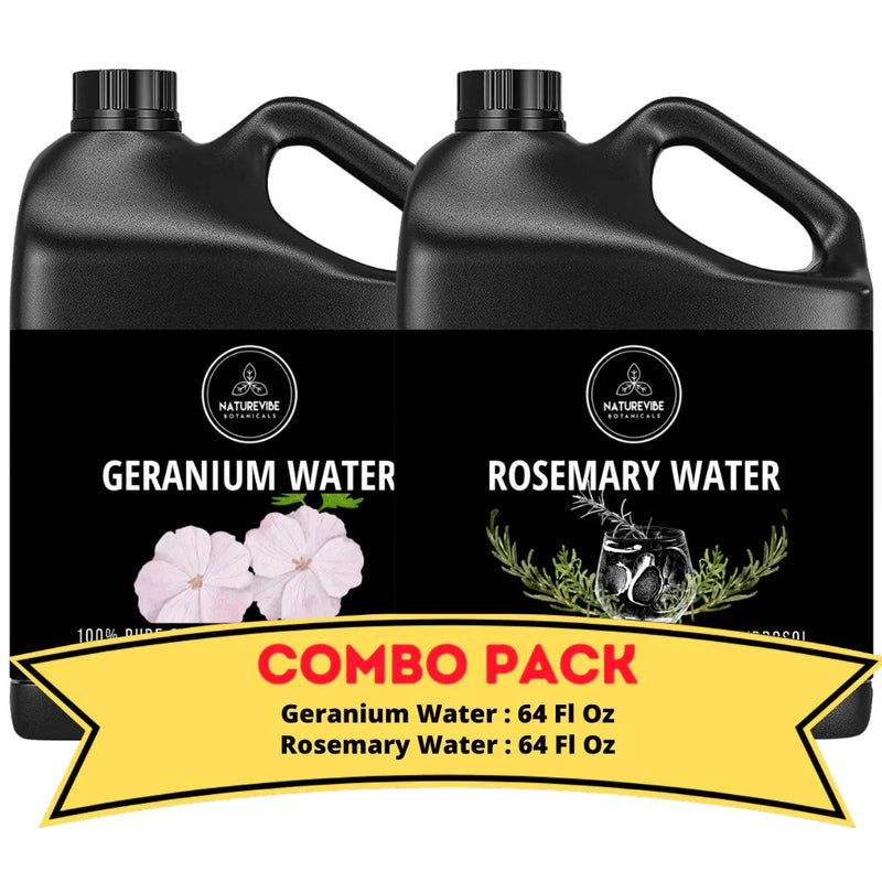 Geranium Liquid Geranium Water & Rosemary Water - Bundle of 64 Ounces Each Liquid Tone
