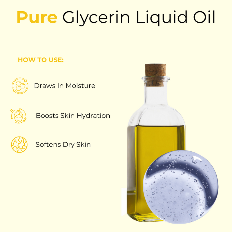Glycerin Liquid Oil | 100% Pure and Natural Cold Pressed Body Oil | Great for Skin Care and Hair Care