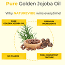 Golden Jojoba Oil 100% Pure & Natural by Naturevibe Botanicals | Cold Pressed | Great for Skincare and Haircare | Used