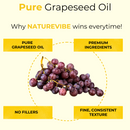 Grapeseed Oil Cold Pressed 100% Pure & Natural | Hydrating Oil for Hair Nail & Skin | Non-Greasy Face and Body