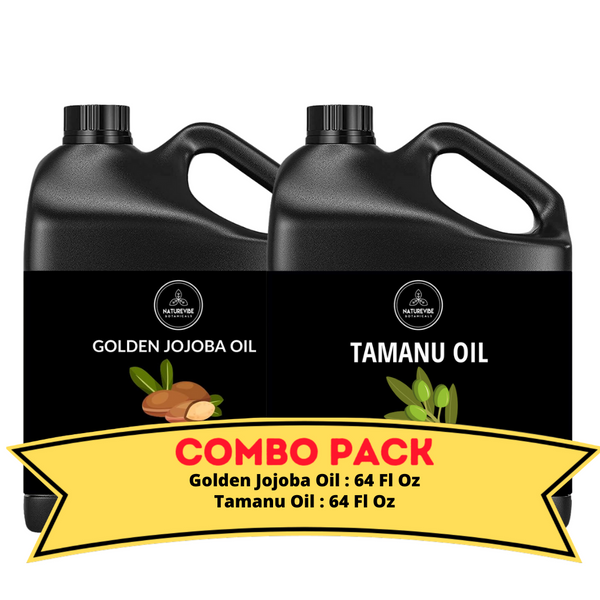 Jojoba Oil & Tamanu Oil - Bundle of 64 Ounces Each | Hydrating and Nourishing for Skincare and Haircare | Soothes