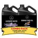 Lavender Water & Borage Oil - Bundle of 64 Ounces Each | Hydrating and Nourishing for Skincare and Haircare | Soothes