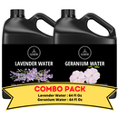 Lavender Water & Geranium Water - Bundle of 64 Ounces Each Liquid Toner | Hydrating Mist for Face and Hair | Soothes