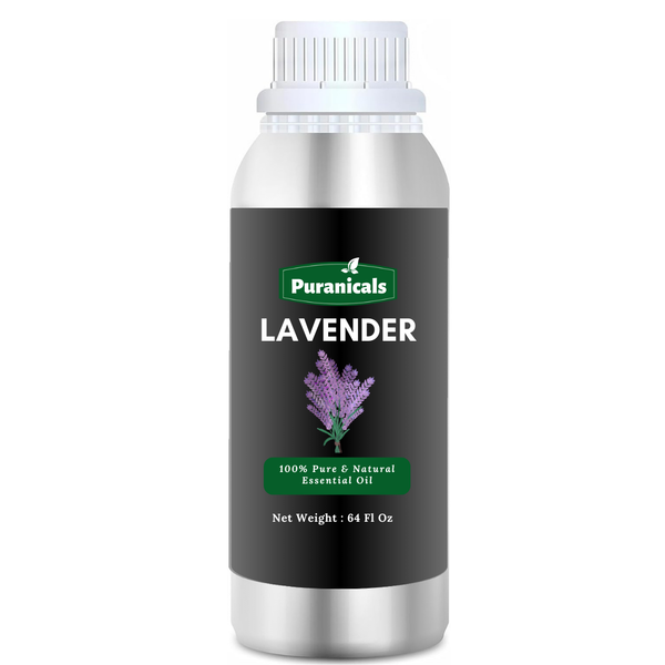 Lavender Essential Oil 64 Ounces by Puranicals | 100% Pure & Natural | Excellent for Aromatherapy | Versatile essential oil | Great for skin, hair and body