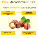 Macadamia Nut Oil Cold Pressed | 100% Pure & Natural | Great for Hair & Skin | Body Oil - 128 FL OZ - Health & Beauty