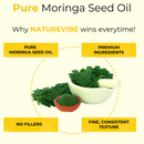 Moringa Seed Oil | 100% Pure and Natural | Cold Pressed and Unrefined | Hair Conditioning and Body Massage Oil - 128 FL