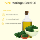 Moringa Seed Oil | 100% Pure and Natural | Cold Pressed and Unrefined | Hair Conditioning and Body Massage Oil - 128 FL