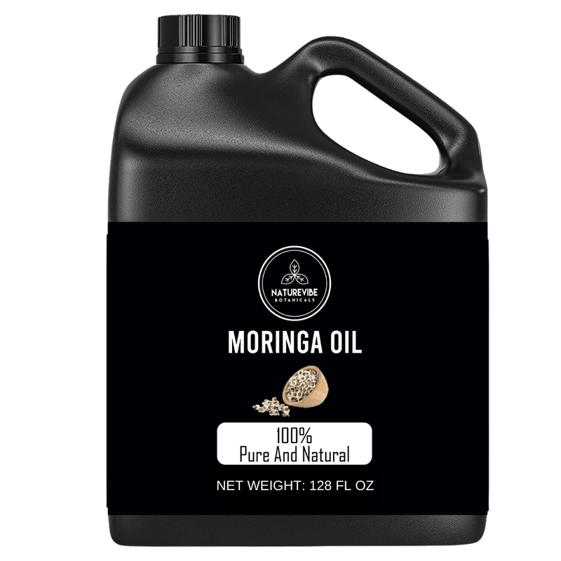 Moringa Seed Oil | 100% Pure and Natural | Cold Pressed and Unrefined | Hair Conditioning and Body Massage Oil - 128 FL