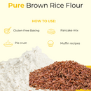 Naturevibe Botanicals Brown Rice Flour 20lb Premium Quality | Used for Baking and as Thickener
