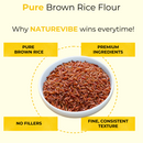Naturevibe Botanicals Brown Rice Flour 20lb Premium Quality | Used for Baking and as Thickener