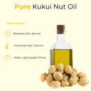 Kukui Nut Oil | 100% Pure and Natural Cold Pressed Body Oil | Great for Skin Care and Hair Care - 128 FL OZ - Health &