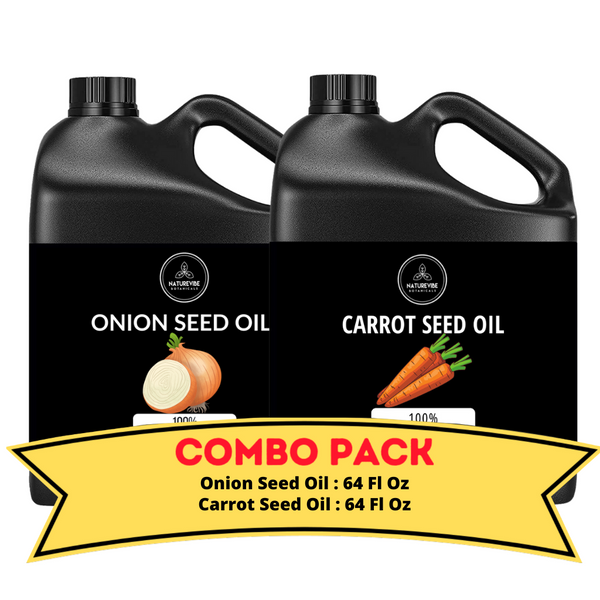 Onion Oil & Carrot Oil - Bundle of 64 Ounces Each | Hydrating and Nourishing for Skincare and Haircare | Soothes