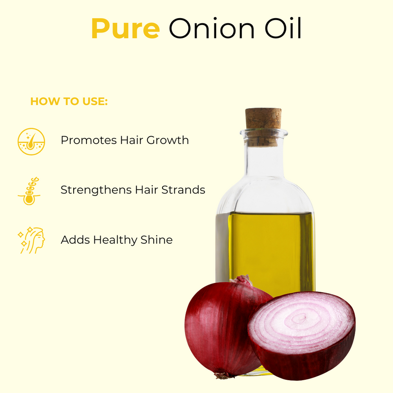 Onion Oil | Cold Pressed 100% Pure and Natural | Hair Growth Oil | Moisturizing Oil for Hair Nails Scalp with Vitamin