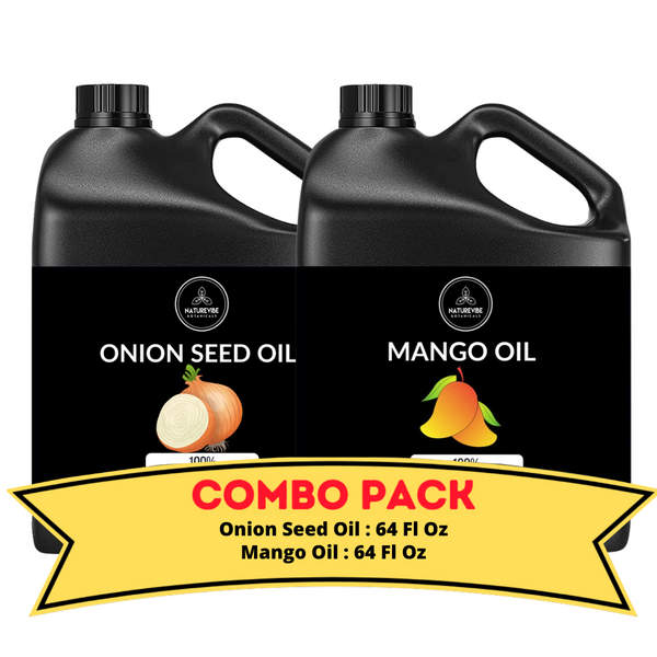 Onion Oil & Mango Oil - Bundle of 64 Ounces Each | Hydrating and Nourishing for Skincare and Haircare | Soothes