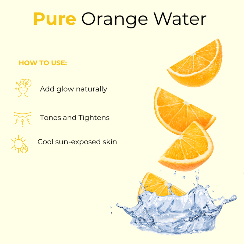 Orange Water 32 Ounces | 100% Pure and Natural | Great for Skin Care and Hair Care - 128 FL OZ - Health & Beauty