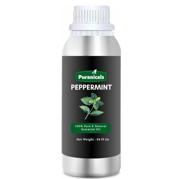 Peppermint Essential Oil 64 Ounces by Puranicals | 100% Pure & Natural | Minty Fresh Essence | Energizing Aroma for Daily Wellness