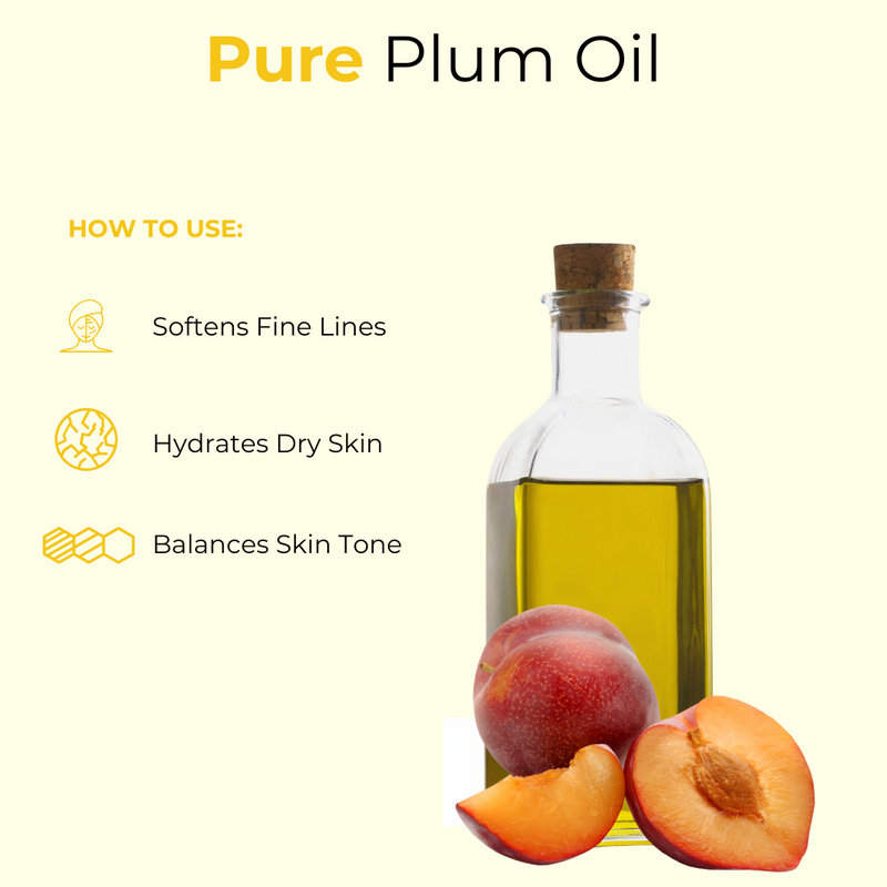 Plum Oil 100% Pure & Natural by Naturevibe Botanicals | Cold Pressed | Light Weight and Non-greasy Formula | Used