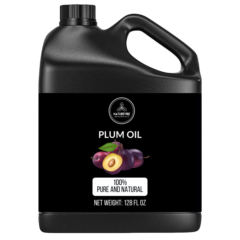 Plum Oil 100% Pure & Natural by Naturevibe Botanicals | Cold Pressed | Light Weight and Non-greasy Formula | Used for Skincare and Haircare | For Soft and Supple skin.