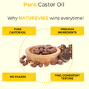 Castor Oil Cold Pressed 100% Pure and Natural | Hydrated Skin Thickens Eyelashes Eyebrows Hair Growth Hair Care - 128