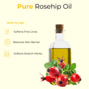 Rosehip Oil Cold Pressed 100% Pure & Natural Unrefined Oil | Great for Hair Nail & Skin | Moisturizing Oil for Face