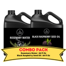 Rosemary Water & Black Raspberry Oil - Bundle of 64 Ounces Each | Hydrating and Nourishing for Skincare and Haircare
