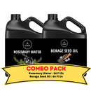 Rosemary Water & Borage Oil - Bundle of 64 Ounces Each | Hydrating and Nourishing for Skincare and Haircare | Soothes