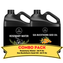 Rosemary Water & Sea Buckthorn Oil - Bundle of 64 Ounces Each | Hydrating and Nourishing for Skincare and Haircare