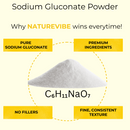 Sodium Gluconate (25 kg) | Chelating Agent | Stabilizer | pH regulator | skin and haircare | 55lb Bulk Bag - Health &