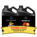 Sweet Almond Oil & Batana Oil - Bundle of 64 Ounces Each | Hydrating and Nourishing for Skincare and Haircare | Soothes
