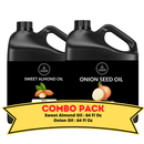 Sweet Almond Oil & Onion Oil - Bundle of 64 Ounces Each | Hydrating and Nourishing for Skincare and Haircare | Soothes