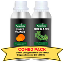 Sweet Orange & Oregano Essential Oils Bundle – 64 Ounces Each | Bright Citrus Sweet Orange for Energizing Uplifting