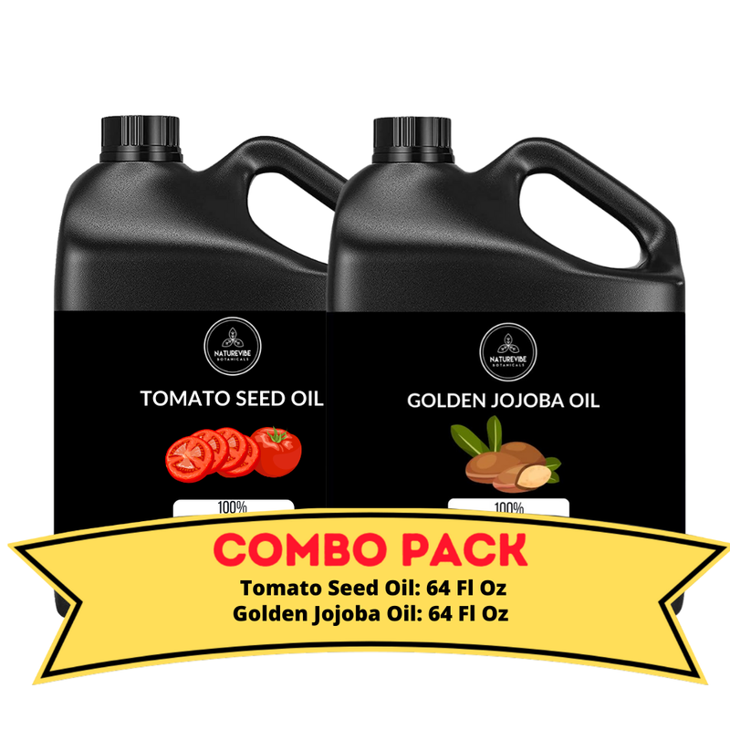 Tomato Seed Oil & Golden Jojoba Oil - 64 Ounce Bundle | Rejuvenating Hydrating and Calming for Skincare and Haircare