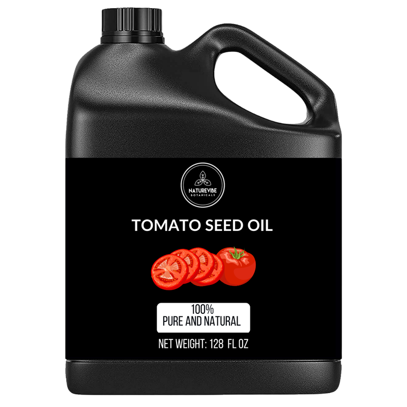 Tomato Seed Oil 100% Pure & Natural by Naturevibe Botanicals | Lightweight Texture | Non-greasy Formula | Cold Pressed | Great for Skincare and Haircare | Used as Body Massage Oil | Provides Soft and Supple skin.