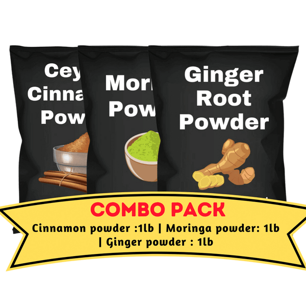 Cinnamon, Ginger & Moringa Powder Bundle (1 Lb Each)