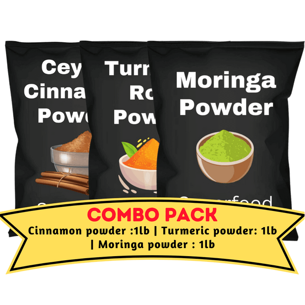 Cinnamon, Turmeric & Moringa Powder Bundle (1 Lb Each)