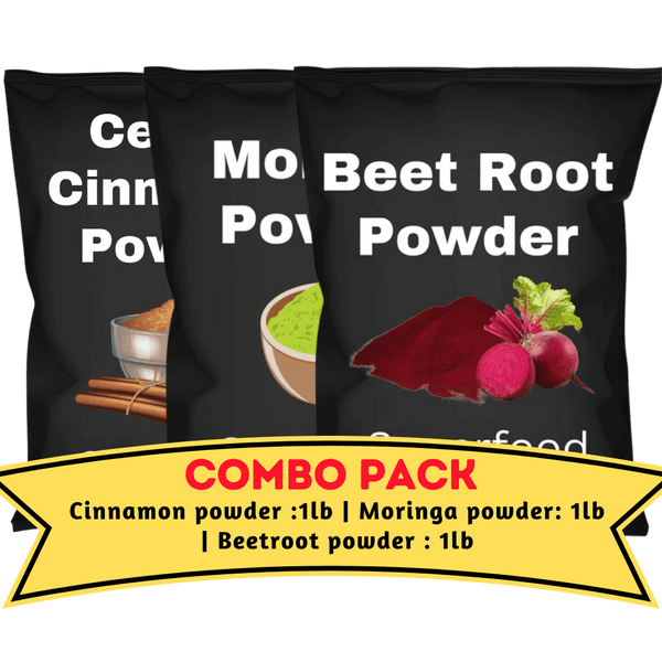 Cinnamon, Beetroot & Moringa Powder Bundle (1 Lb Each)